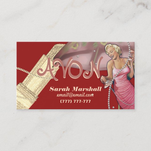 Retro Avon Representative  Business Card (Front)