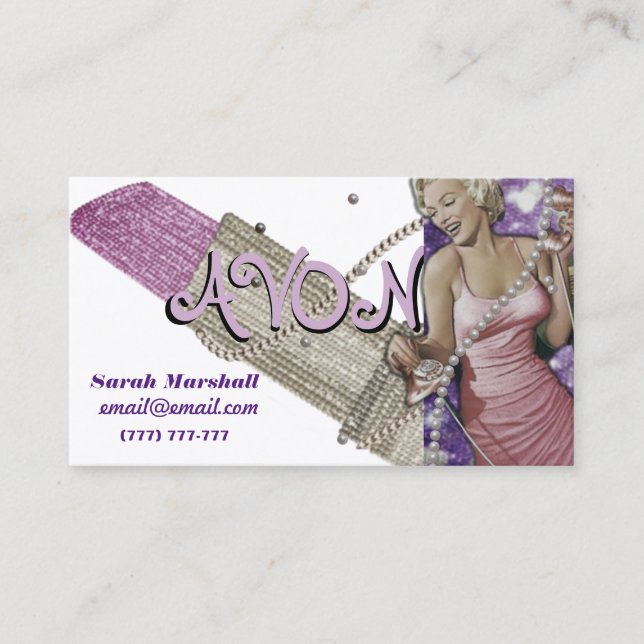Retro Avon Representative  Business Card (Front)