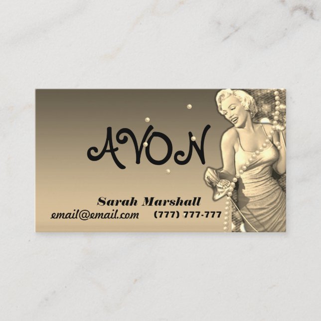 Retro Avon Representative  Business Card (Front)