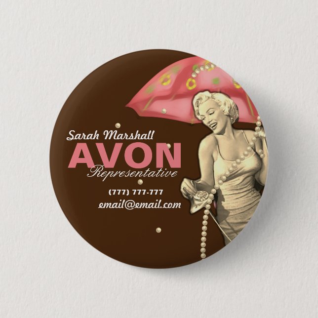 Retro Avon Representative  Button (Front)