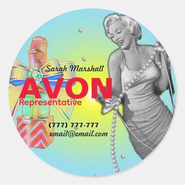 Retro Avon Representative   Classic Round Sticker (Front)