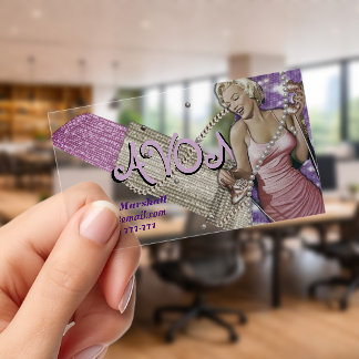 Retro Avon Representative Clear Business Cards