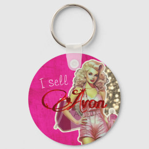 Retro Avon Representative Keychain
