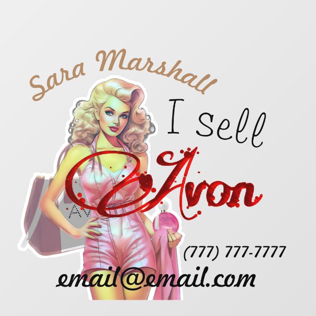 Retro Avon Representative   Window Cling (Sheet)