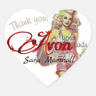 Retro Avon Thank You Heart Sticker