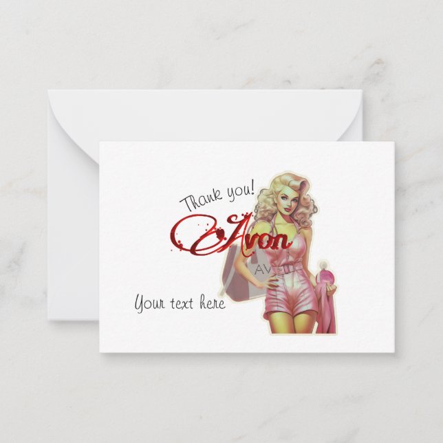 Retro Avon thank you  Note Card (Front)