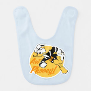 Retro "Aw Phooey" Donald Duck Badge Baby Bib