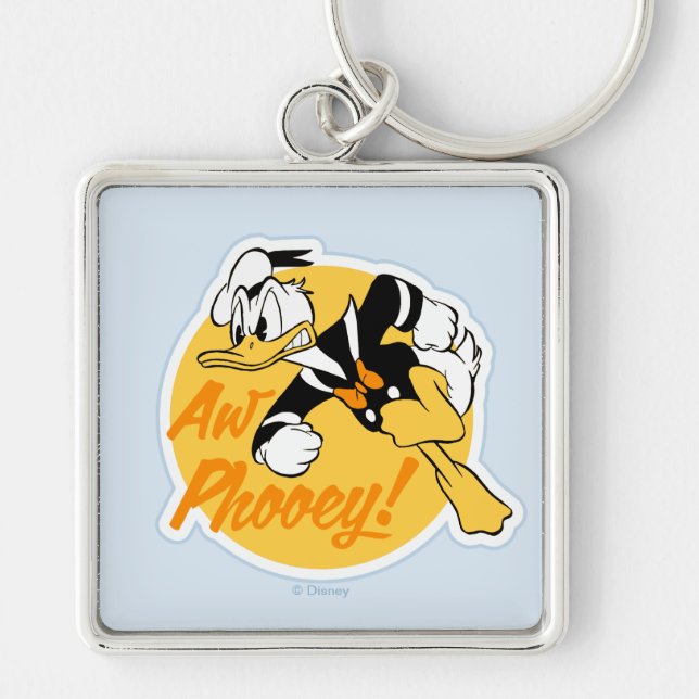 Retro "Aw Phooey" Donald Duck Badge Keychain (Front)