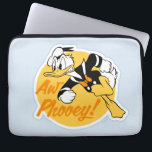Retro "Aw Phooey" Donald Duck Badge Laptop Sleeve<br><div class="desc">Channel your inner Donald Duck with this dynamic and nostalgic character design! Featuring a classic action pose set against a vibrant sunny yellow circle, this graphic perfectly captures the legendary temper and spunky personality of a true animation icon. The centerpiece is the famous catchphrase "Aw Phooey!" rendered in a playful,...</div>