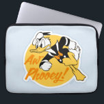 Retro "Aw Phooey" Donald Duck Badge Laptop Sleeve<br><div class="desc">Channel your inner Donald Duck with this dynamic and nostalgic character design! Featuring a classic action pose set against a vibrant sunny yellow circle, this graphic perfectly captures the legendary temper and spunky personality of a true animation icon. The centerpiece is the famous catchphrase "Aw Phooey!" rendered in a playful,...</div>