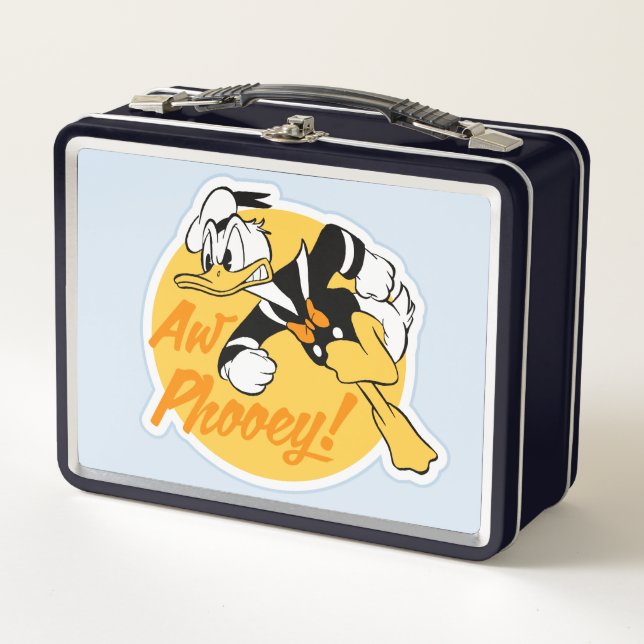 Retro "Aw Phooey" Donald Duck Badge Metal Lunch Box (Front)