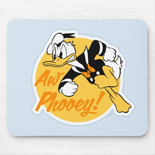 Retro "Aw Phooey" Donald Duck Badge Mouse Pad (Front)