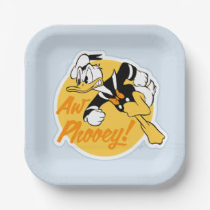Retro "Aw Phooey" Donald Duck Badge Paper Plates