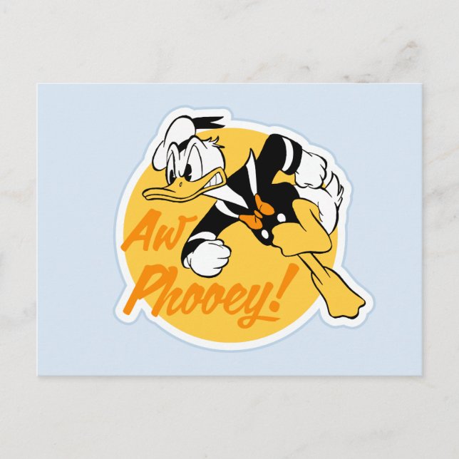 Retro "Aw Phooey" Donald Duck Badge Postcard (Front)