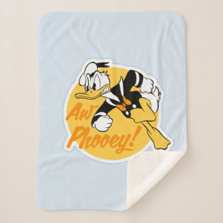 Retro "Aw Phooey" Donald Duck Badge Sherpa Blanket