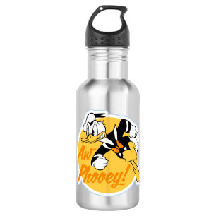 Retro "Aw Phooey" Donald Duck Badge Stainless Steel Water Bottle