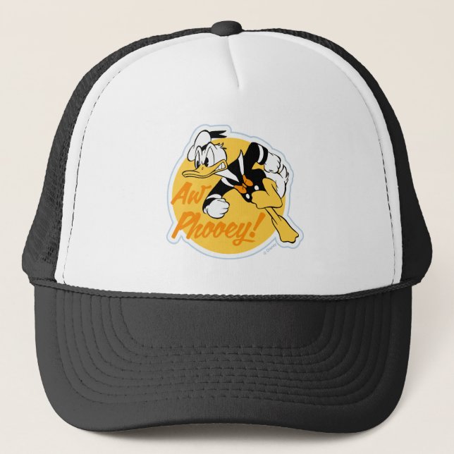 Retro "Aw Phooey" Donald Duck Badge Trucker Hat (Front)