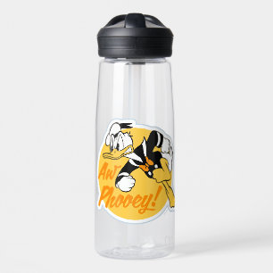 Retro "Aw Phooey" Donald Duck Badge Water Bottle