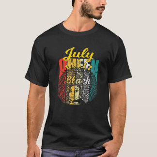 Retro Awesome Junenth Queen July Queen Women Girls T-Shirt
