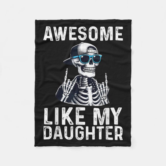 Retro Awesome Like My Daughter Funny Dad Parents D Fleece Blanket (Front)