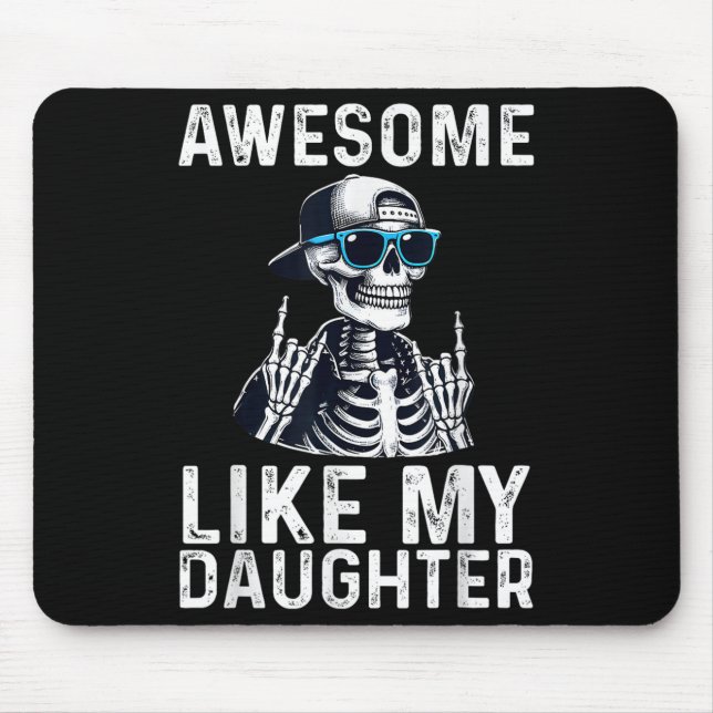 Retro Awesome Like My Daughter Funny Dad Parents D Mouse Pad (Front)
