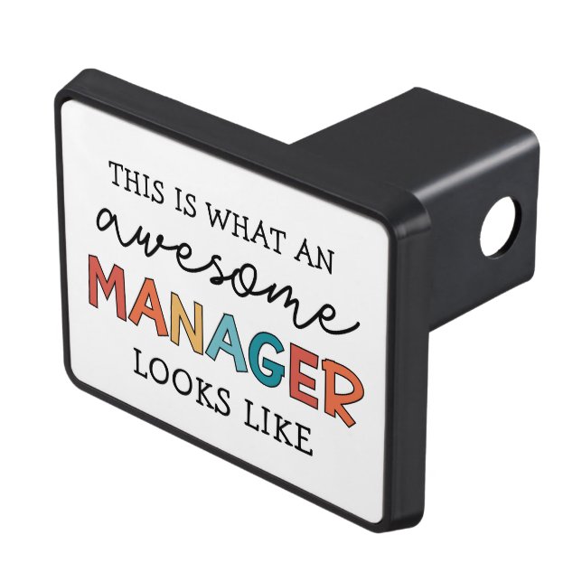 Retro Awesome Manager Funny Hitch Cover (Top Right)