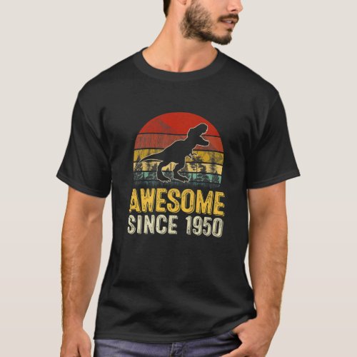Retro Awesome Since 1950 Dinosaur Boy T Rex 72Nd B T_Shirt