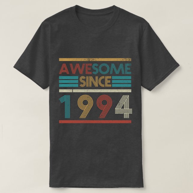 Retro Awesome Since 1994 29th Birthday 29 Years Ol T-Shirt (Design Front)