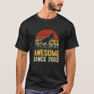Retro Awesome Since 2003 Dinosaur Boy T Rex 19Th B T-Shirt