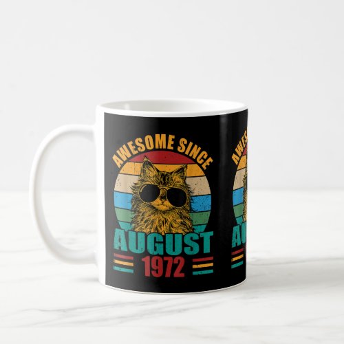 Retro Awesome Since August 1972 50th Birthday 50 Y Coffee Mug