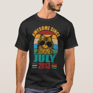 Retro Awesome Since July 2013 9th Birthday 9 Years T-Shirt