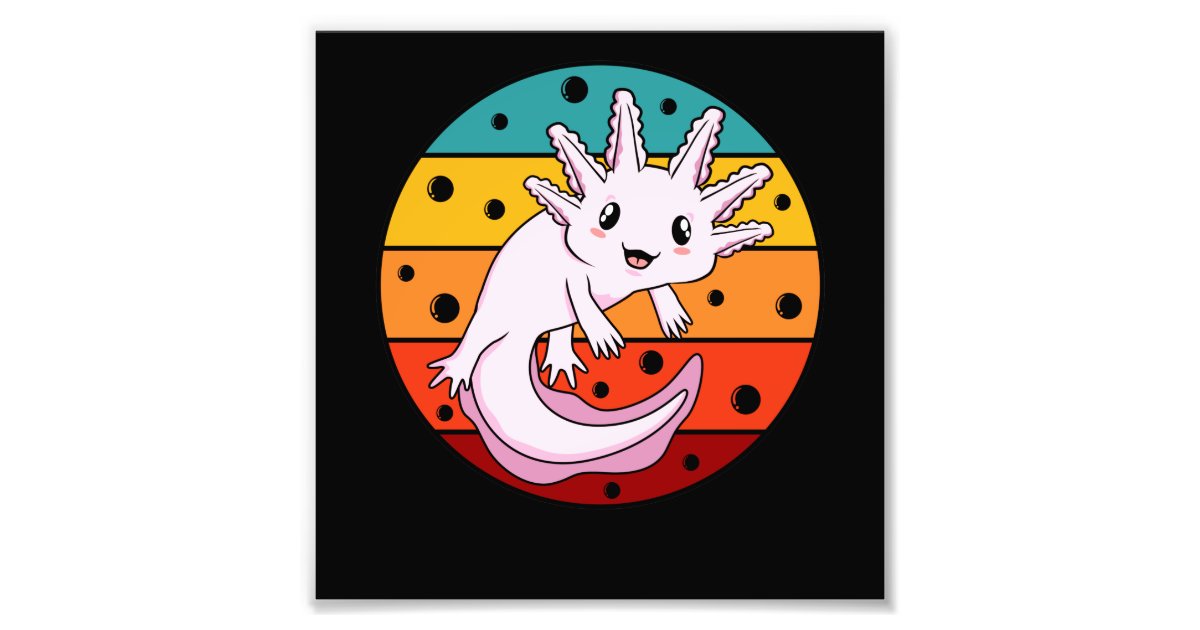 Funny Axolotl Gifts Kawaii Axolotl Art Graphic Cut Metal Print by