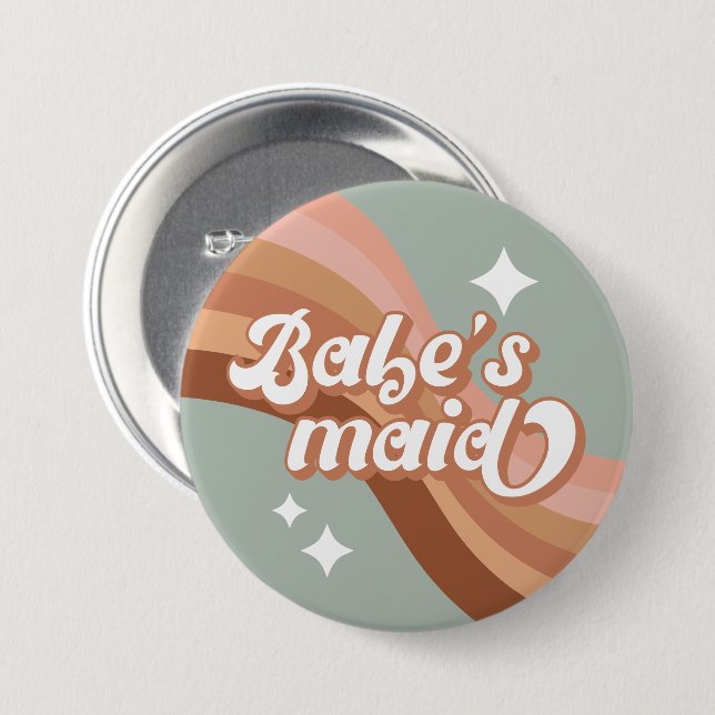 Retro Babesmaid Bridesmaid Pin (Front & Back)