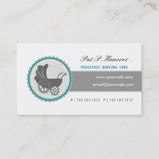 Retro Baby BLUE Carriage Vintage Victorian Era Business Card