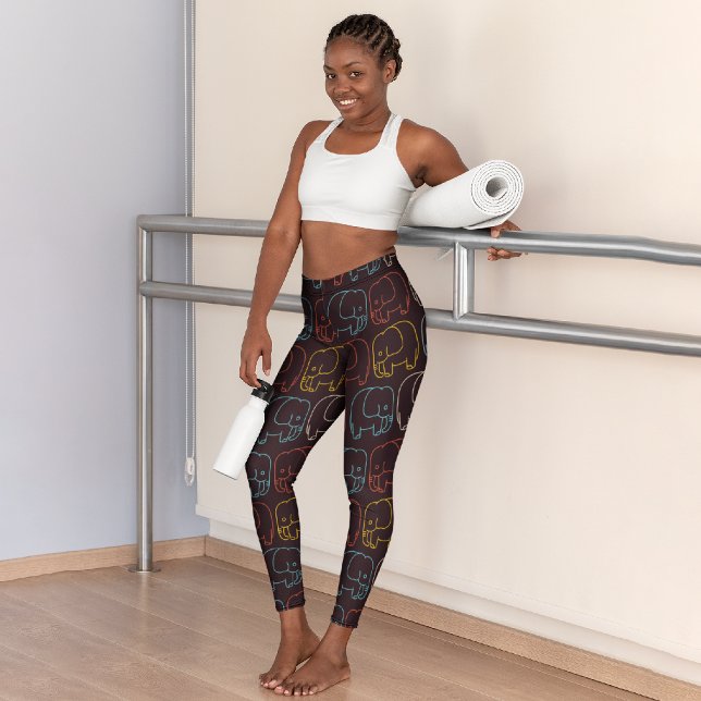 Retro Baby Elephant Capri Leggings (Creator Uploaded)