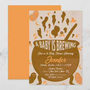 Retro Baby is Brewing Baby Shower Party Invitation