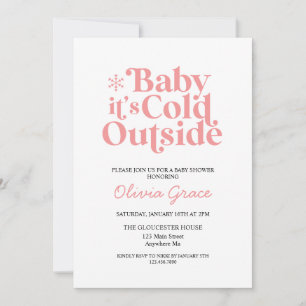 Retro Baby It's Cold Outside Baby Shower Invitation