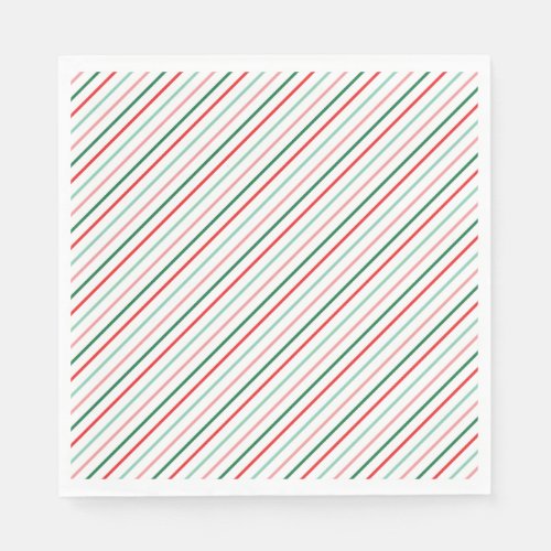 Retro Baby Its Cold Outside Christmas Stripes Napkins