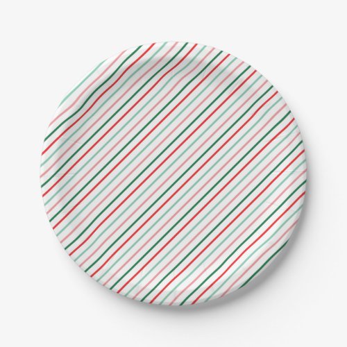 Retro Baby Its Cold Outside Christmas Stripes Paper Plates