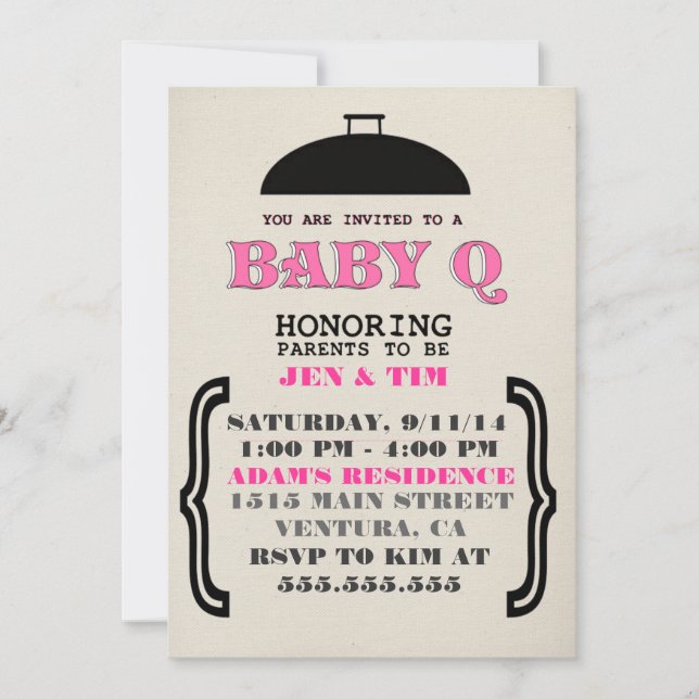 Retro BaBy Q Baby Shower Invitation (Front)