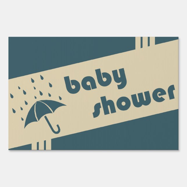 retro baby shower (boy) yard sign (Back)