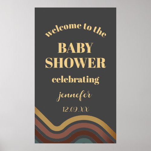 Retro Baby Shower Welcome Poster
