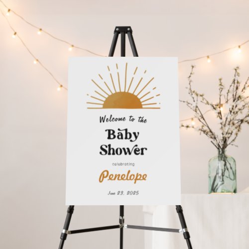 Retro Baby Shower Welcome Sign