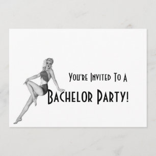 Retro Bachelor Party Invitations