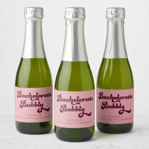 Retro Bachelorette Bubbly Bachelorette  Sparkling Wine Label