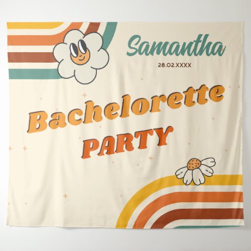 Retro Bachelorette Party Backdrop Groovy 70s
