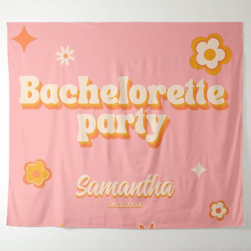 Retro Bachelorette Party Backdrop Groovy 70s Fun
