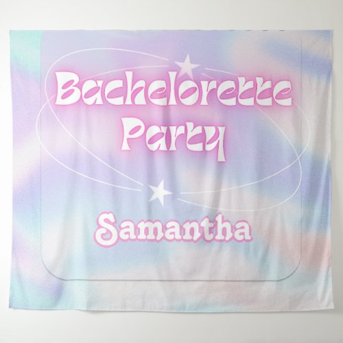 Retro Bachelorette Party Backdrop Groovy Pink