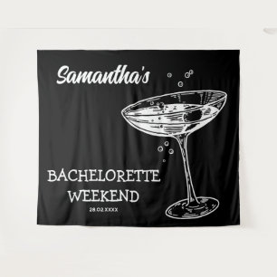 Retro Bachelorette Party Backdrop Modern Cocktail