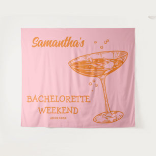 Retro Bachelorette Party Backdrop Modern Cocktail